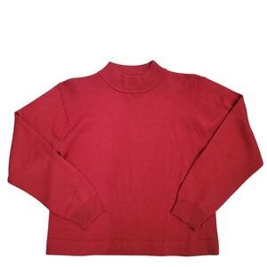 Koret Women's Vintage Wool Mock Neck Christmas Holiday Cropped Sweater Sz PM